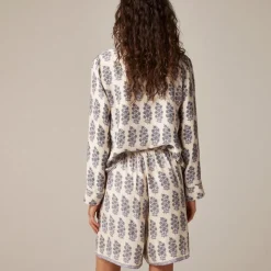 Stratus short in blooming lilac block print