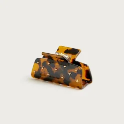 Studded claw hair clip in tortoise