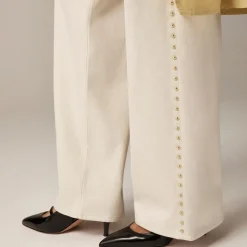 Studded lower-rise wide-leg jean in 1984 rigid