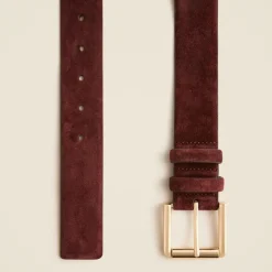 Suede roller-buckle belt