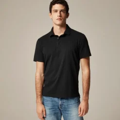 Sueded cotton polo shirt