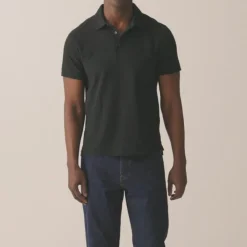 Sueded cotton polo shirt