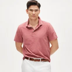 Sueded cotton polo shirt