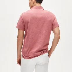 Sueded cotton polo shirt