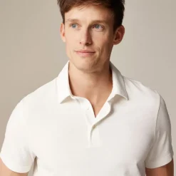 Sueded cotton polo shirt