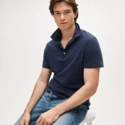 Sueded cotton polo shirt