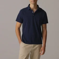 Sueded cotton polo shirt