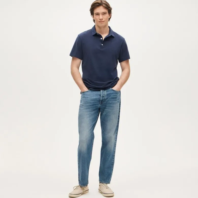 Sueded cotton polo shirt