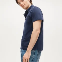 Sueded cotton polo shirt