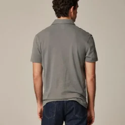 Sueded cotton polo shirt
