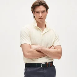 Sueded cotton polo shirt