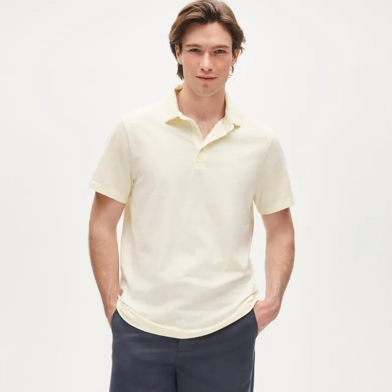 Sueded cotton polo shirt