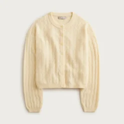 Supersoft pointelle bubble-hem cardigan