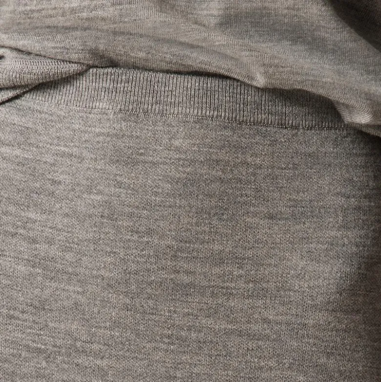 Sweater midi skirt in double-faced merino wool blend