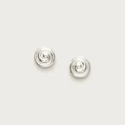 Swirl button earrings