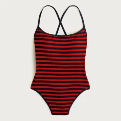 Sydney scrunchie one-piece swimsuit in stripe print