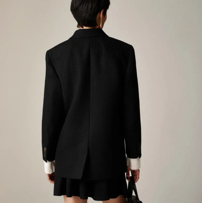 Tailored peacoat in Italian wool-blend melton