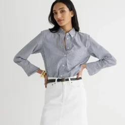 Tall classic-fit washed cotton poplin shirt in stripe