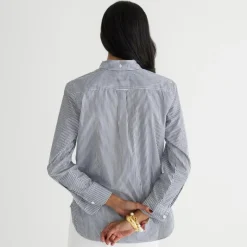 Tall classic-fit washed cotton poplin shirt in stripe