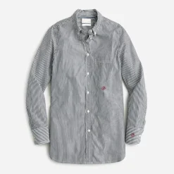 Tall classic-fit washed cotton poplin shirt in stripe