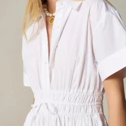 Tall Elena shirt-dress in cotton poplin