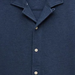 Textured camp-collar knit shirt
