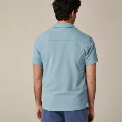 Textured camp-collar knit shirt