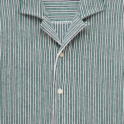 Textured camp-collar knit shirt in stripe