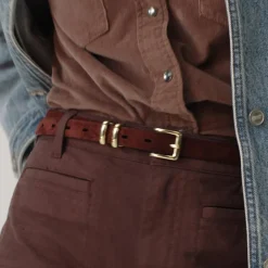 Thin suede belt