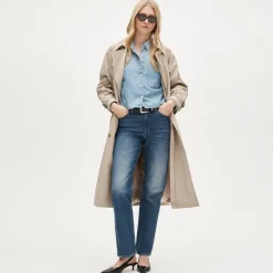 Étienne cropped button-up shirt in chambray