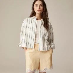 Étienne cropped button-up shirt in stripe