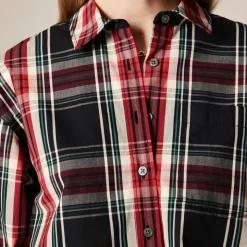 Étienne cropped shirt in Stewart tartan cotton poplin