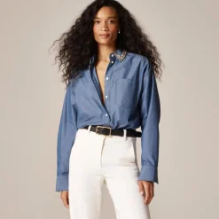 Étienne oversized shirt in embellished lightweight oxford