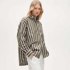 Étienne oversized shirt in offset-stripe cotton poplin