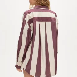 Étienne oversized shirt in striped cotton poplin