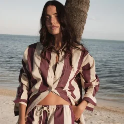 Étienne oversized shirt in striped cotton poplin