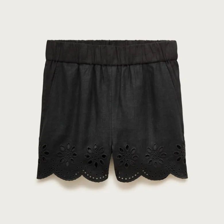 Tropez eyelet short in linen