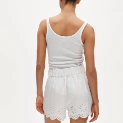 Tropez eyelet short in linen