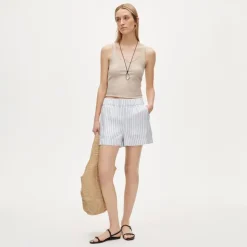 Tropez short in linen stripe