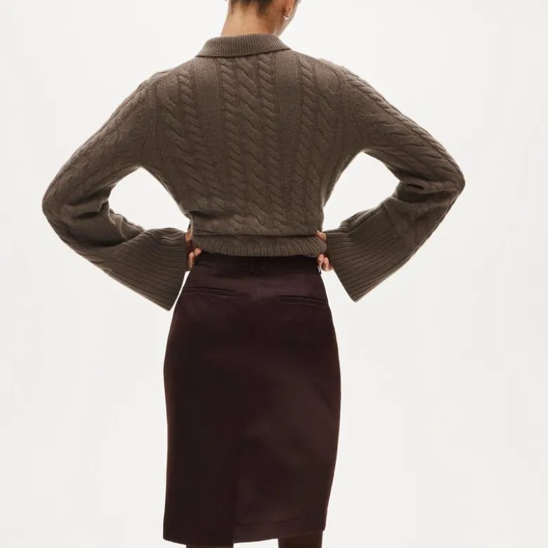 Trouser pencil skirt in duchesse satin