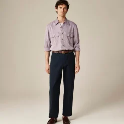 Two-pocket herringbone workshirt in TENCEL™ lyocell-linen blend