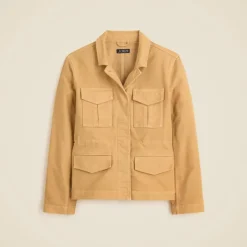 Utility chore jacket in brushed chino
