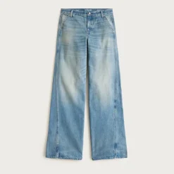 Utility low-rise wide-leg jean