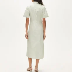 Utility midi shirt-dress in cotton poplin