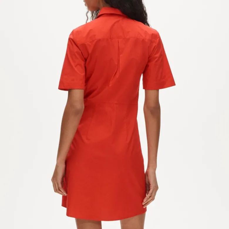 Utility shirt-dress in cotton poplin