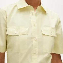 Utility shirt-dress in cotton poplin