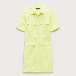 Utility shirt-dress in cotton poplin