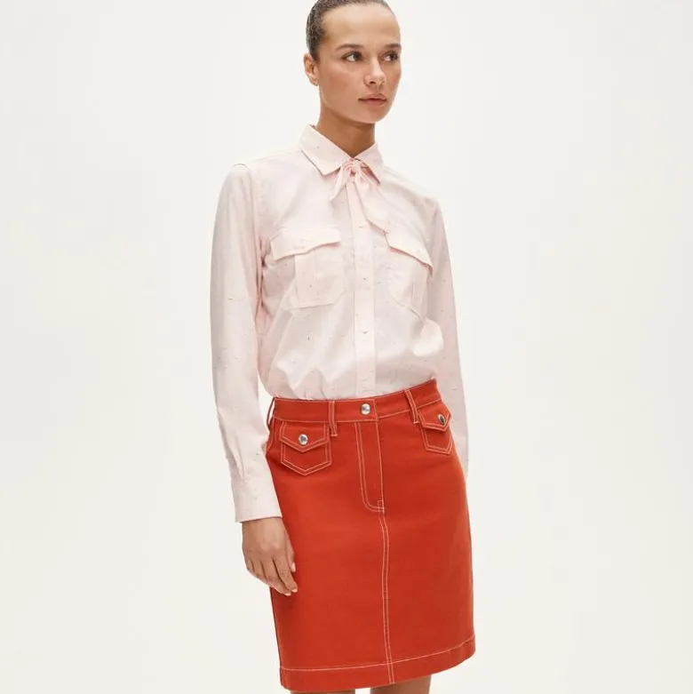 Utility-pocket pencil skirt