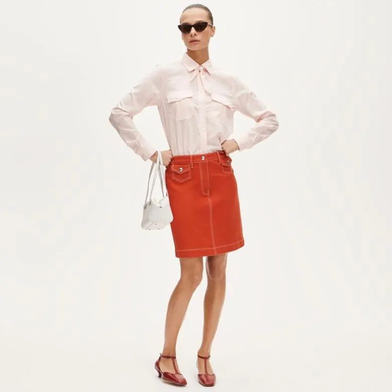 Utility-pocket pencil skirt