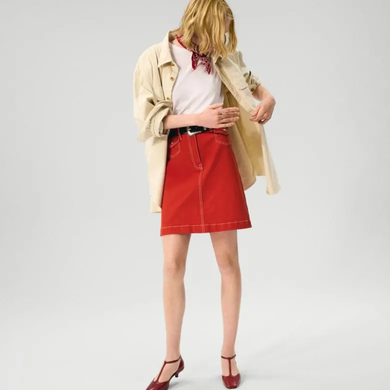 Utility-pocket pencil skirt
